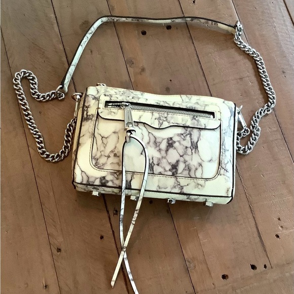 REBECCA MINKOFF *RARE* Avery Marble Print Saffiano Leather Crossbody Bag - Picture 1 of 12